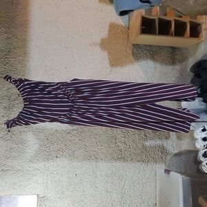 Streetwear Society Burgundy Striped Strapless Pantsuit